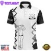 White Mens Golf Polo Shirt Custom Golf Clubs Mens Golf Tops, Gifts For Golf Lovers Black
