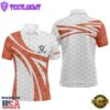 White Orange Skull Golf Pattern Polo Shirt Custom