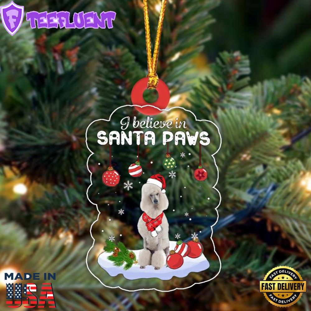 White Standard Poodle Christmas Ornament, Gift For Christmas