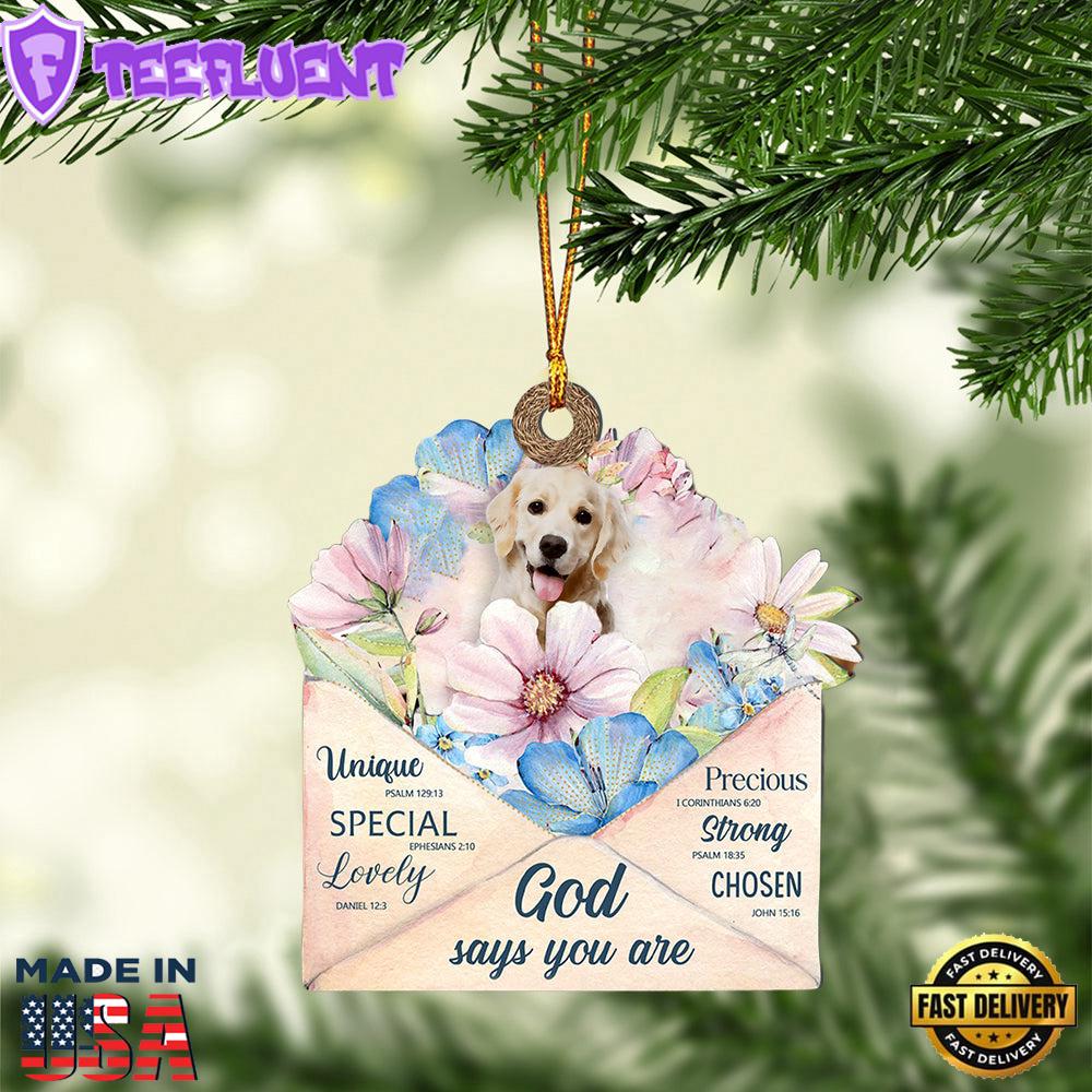 White-Golden-Retriever God Says You Ornament, Gift For Christmas