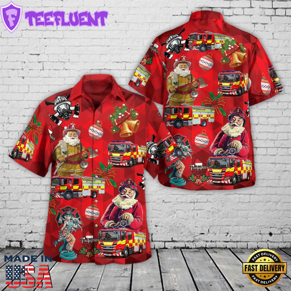 Wiltshire Fire and Rescue Service Christmas Hawaiian Shirt