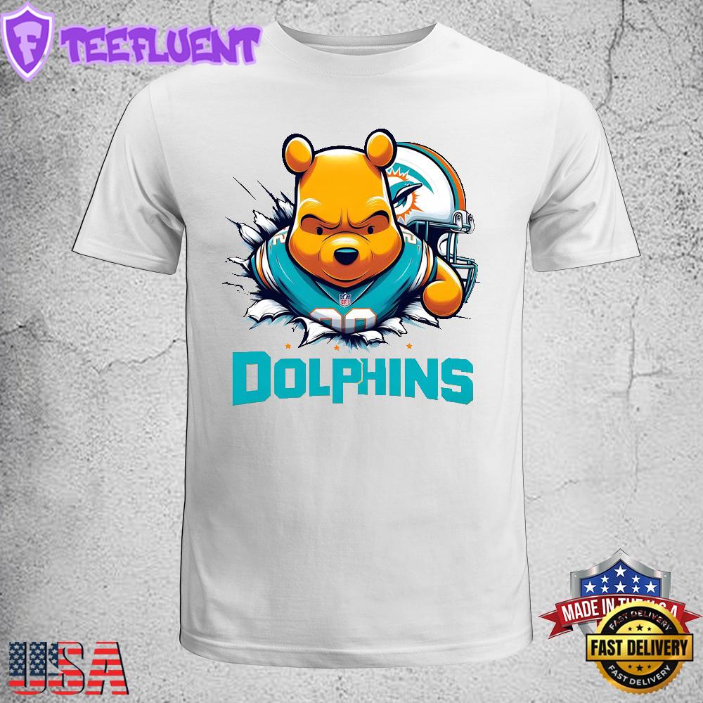 Winnie The Pooh Dolphins NFL Unisex T-Shirt