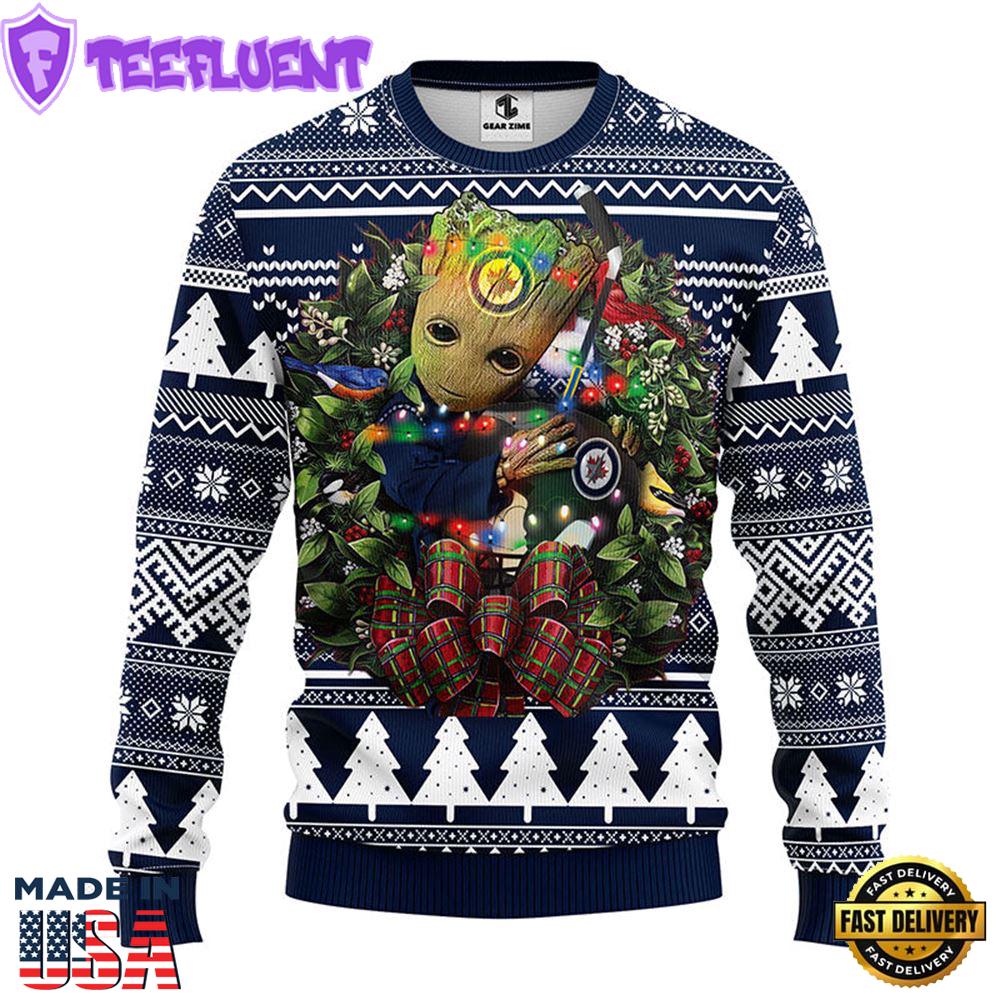 Winnipeg Jets Groot Hug Christmas Ugly Sweater Sport For Fan