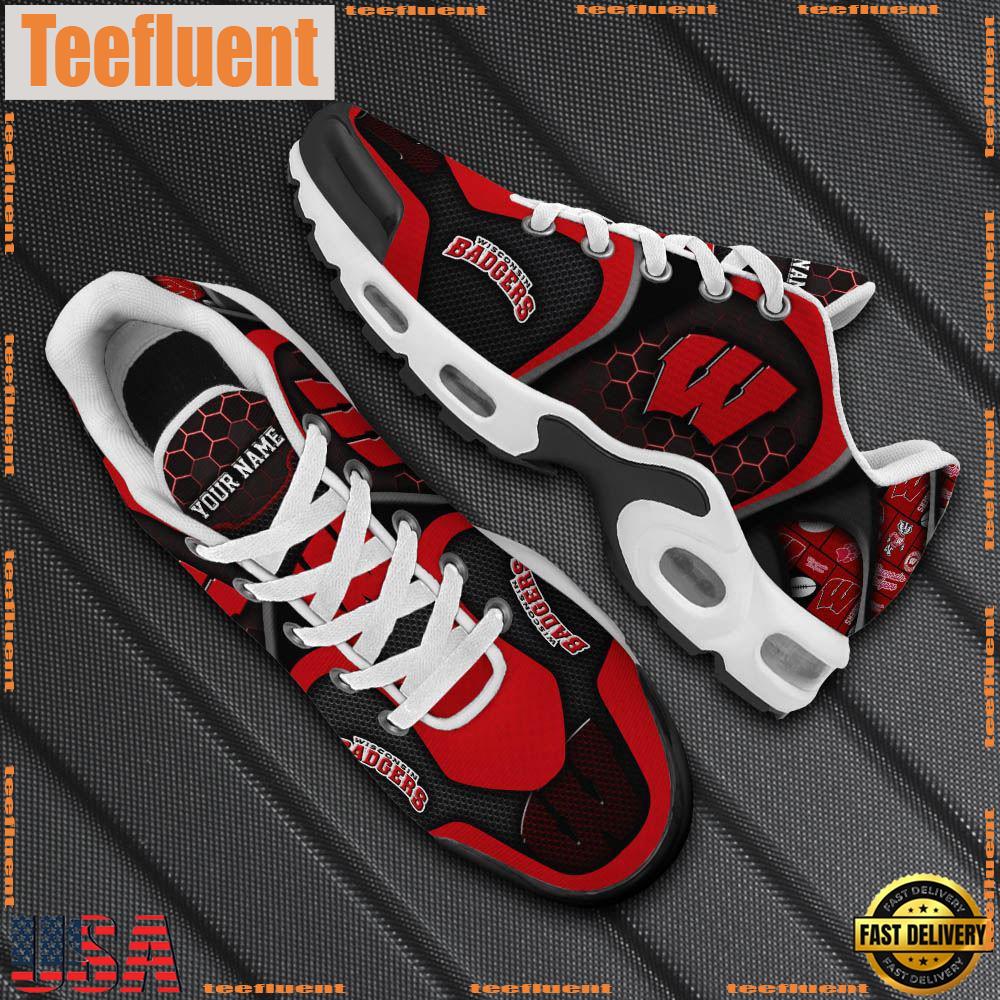 Wisconsin Badgers Tn Shoes Personalized Your Name, Football Team Shoes