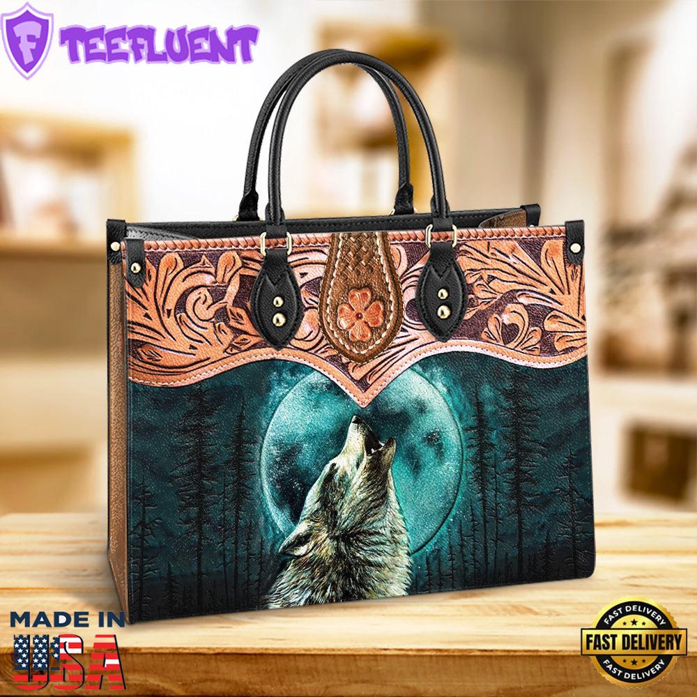 Wolf Leather Style Leather Bag Gift For Wolf Lovers Christ Gifts Leather Bags