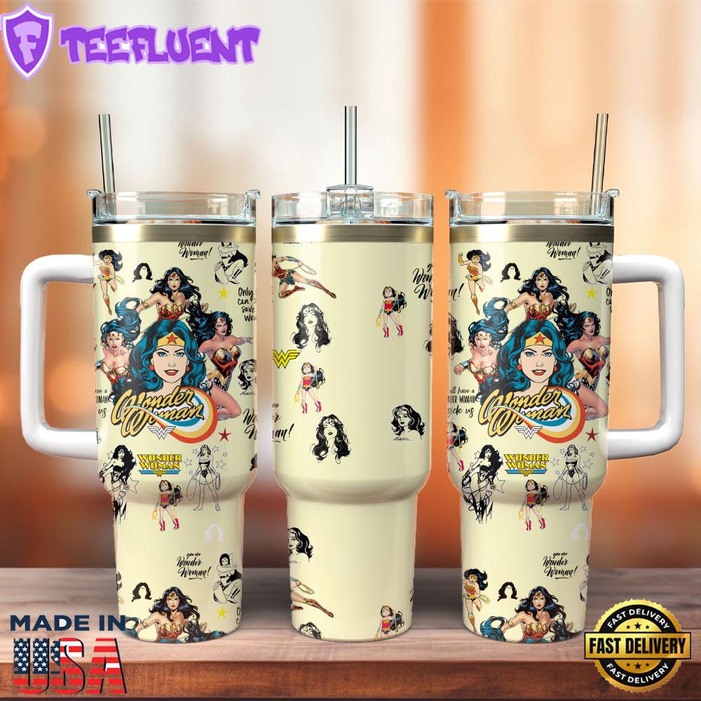 Wonder Woman Mother Day Custom Stanley Quencher 40oz Stainless Steel Tumbler 1