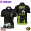 World'S Okayest Golfer Mens Polo Shirt, Customized Green