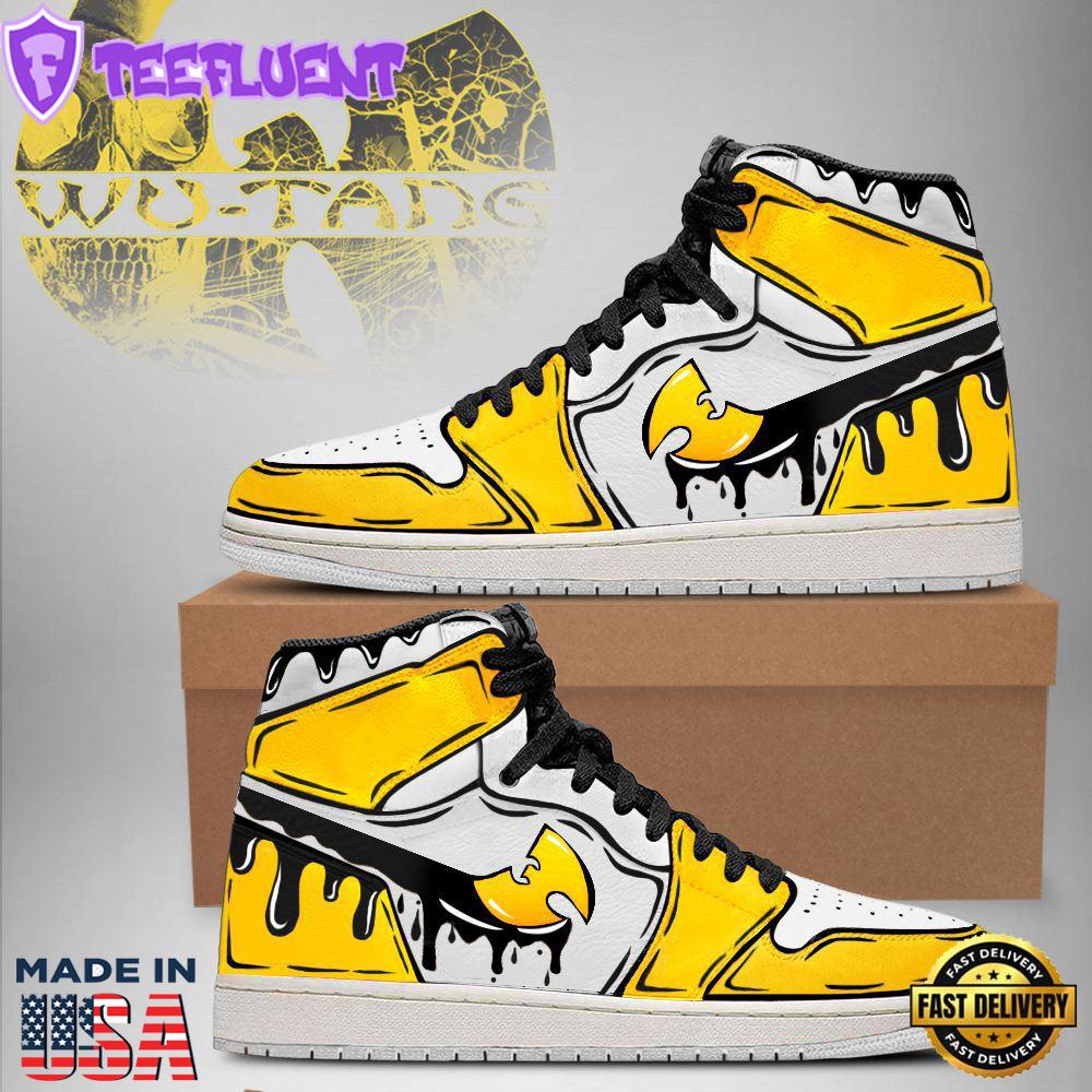 Wu-Tang Clan Yellow White Custom Air Jordan 1 Sneakers