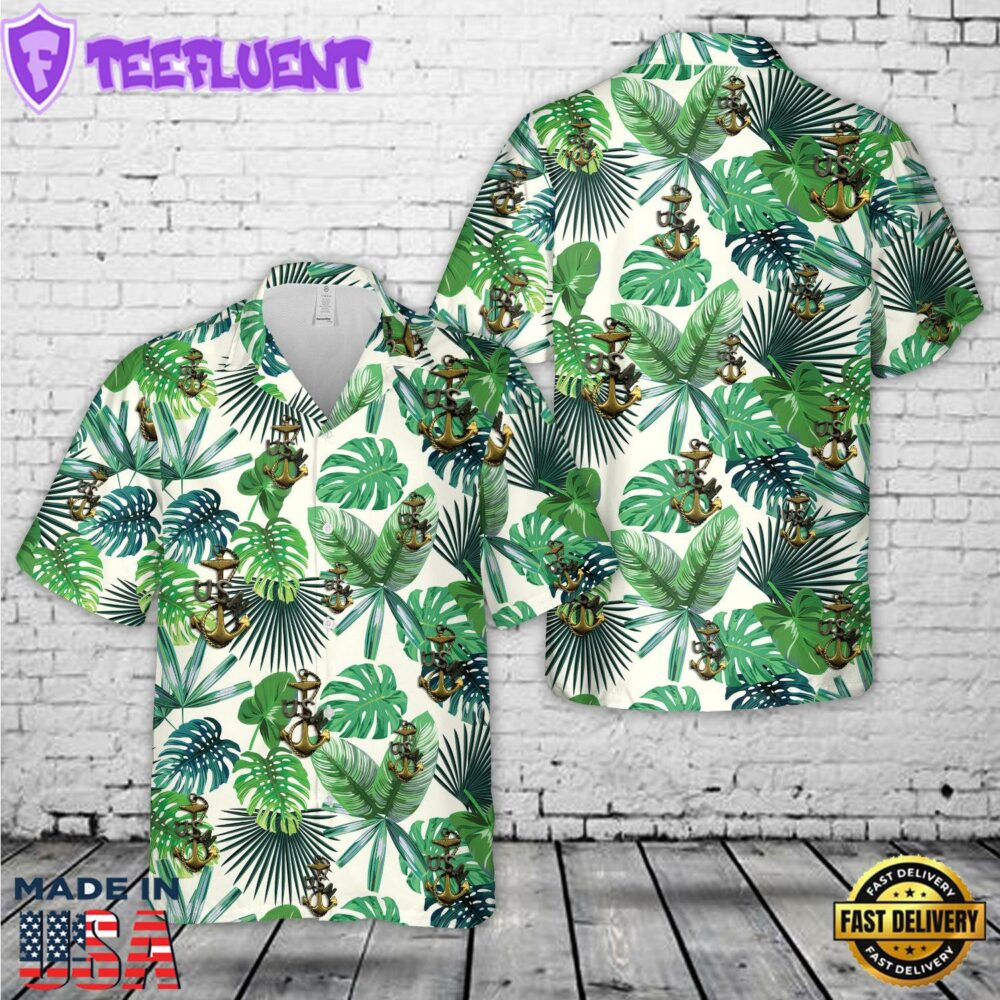 WWI US Navy Chief Petty Officer (CPO) Badge Hawaiian Shirt