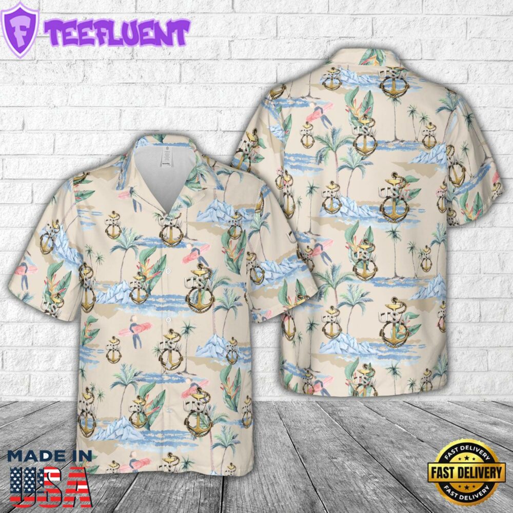 WWI US Navy CPO Badge Hawaiian Shirt