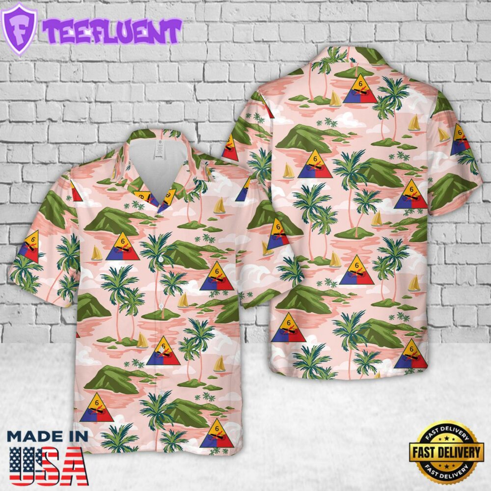 WWII US Army 6th Armored Division Hawaiian Shirt