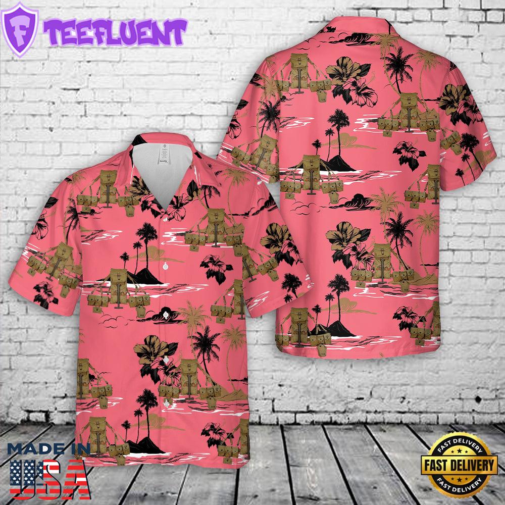 WWII US Army Paratrooper Equipment M1928 1942 Field Haversack Equipment Set Hawaiian Shirt