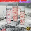 XO Love Tumbler 40oz with Handle and Straw Pink Hearts Tumbler Valentine's Day Tumbler - 40oz Tumbler with Handle