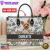 Yorkshire Terrier Dog Bior Leather Handbag With Flowers And Butterfly