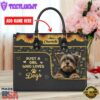 Yorkshire Terrier Dog Just A Girl Who Loves Dogs Leather Handbag