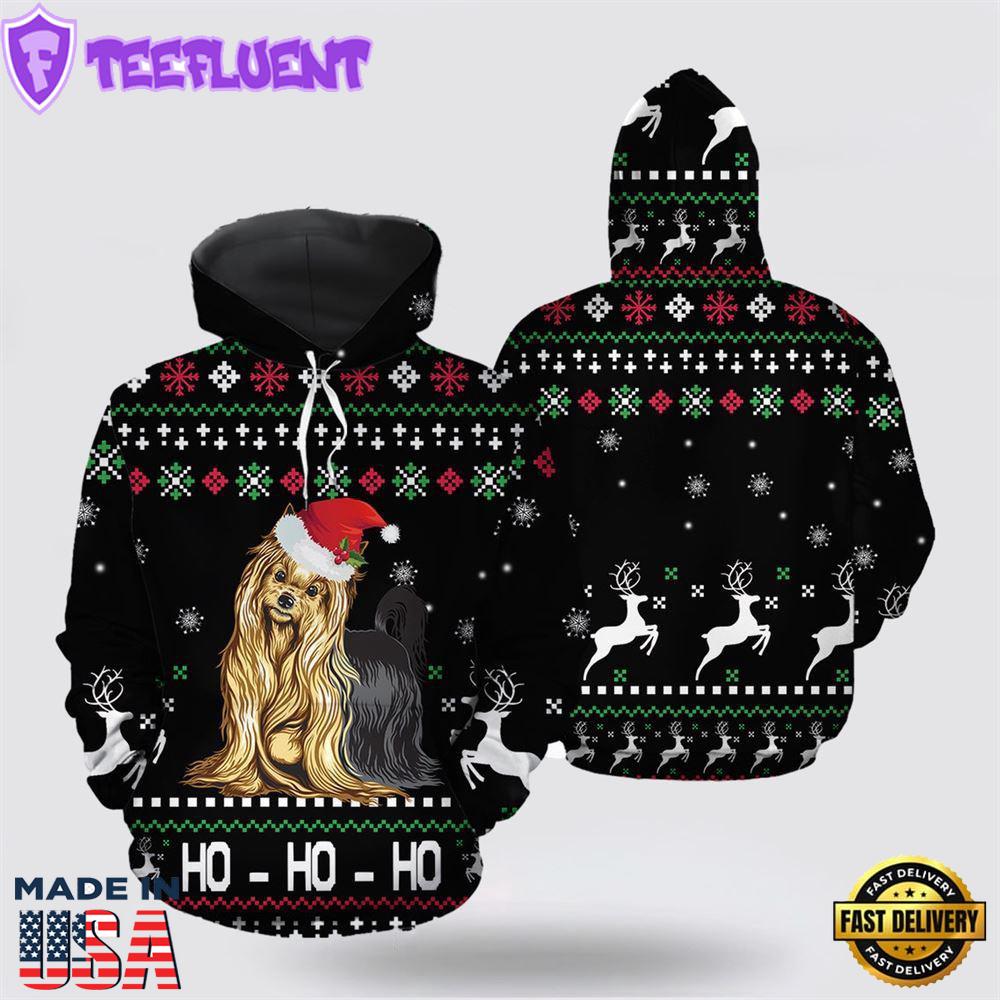Yorkshire Terrier Hohoho All Over Print 3D Hoodie