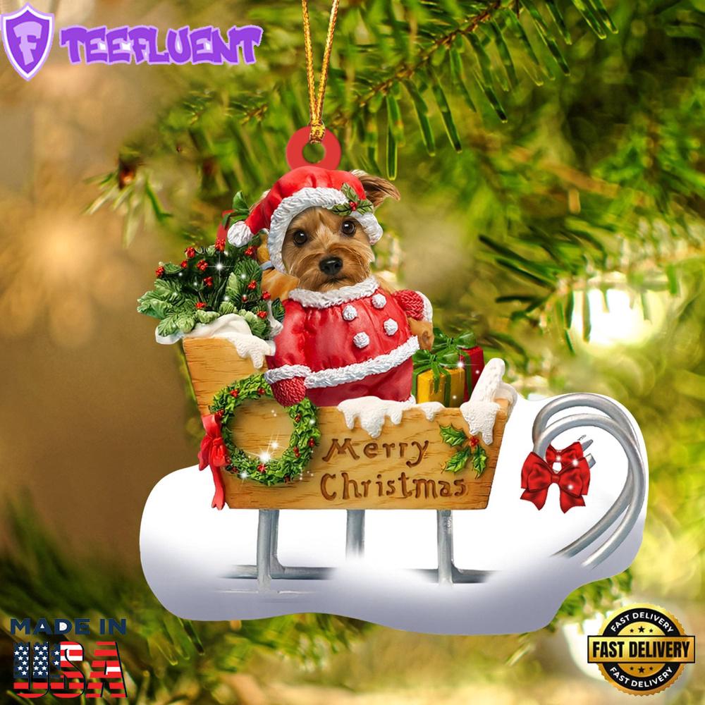 Yorkshire Terrier Merry Christmas Ornament, Gift For Christmas