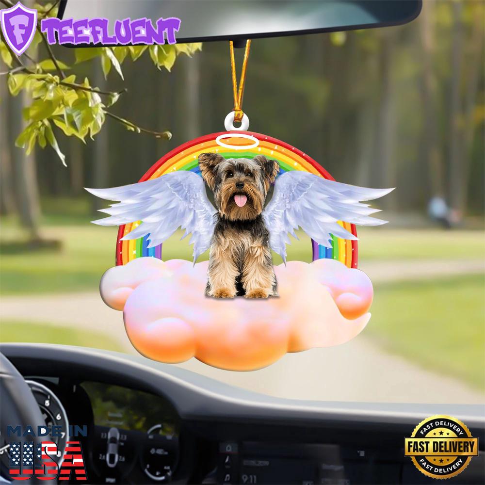 Yorkshire-Terrier With Angel Wings Memorial Ornament, Gift For Christmas