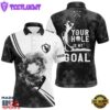 Your Hole Is My Goal Custom Name Black And White Smoke Mens Golf Polo Shirt, Best Mens Golf Apparel