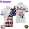Your Hole Is My Goal Mens Golf Polo Shirt Custom American Flag Patriotic Golf Tops