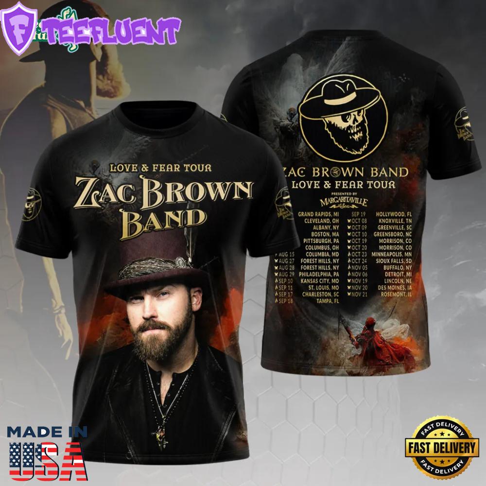 Zac Brown Band Official 2026 Tour 3D Graphic Apparel