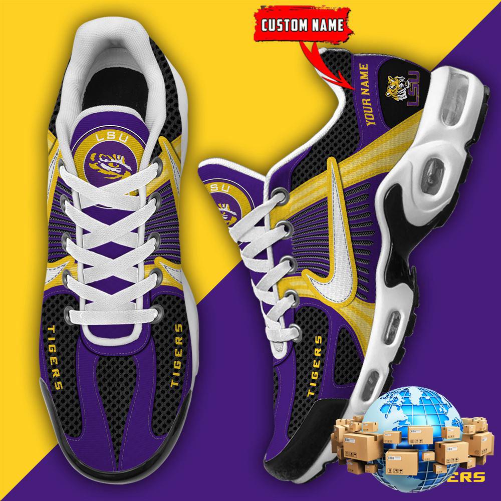 ZNCAA LSU TigersFootball Team Sport Custom Max Plus Shoes
