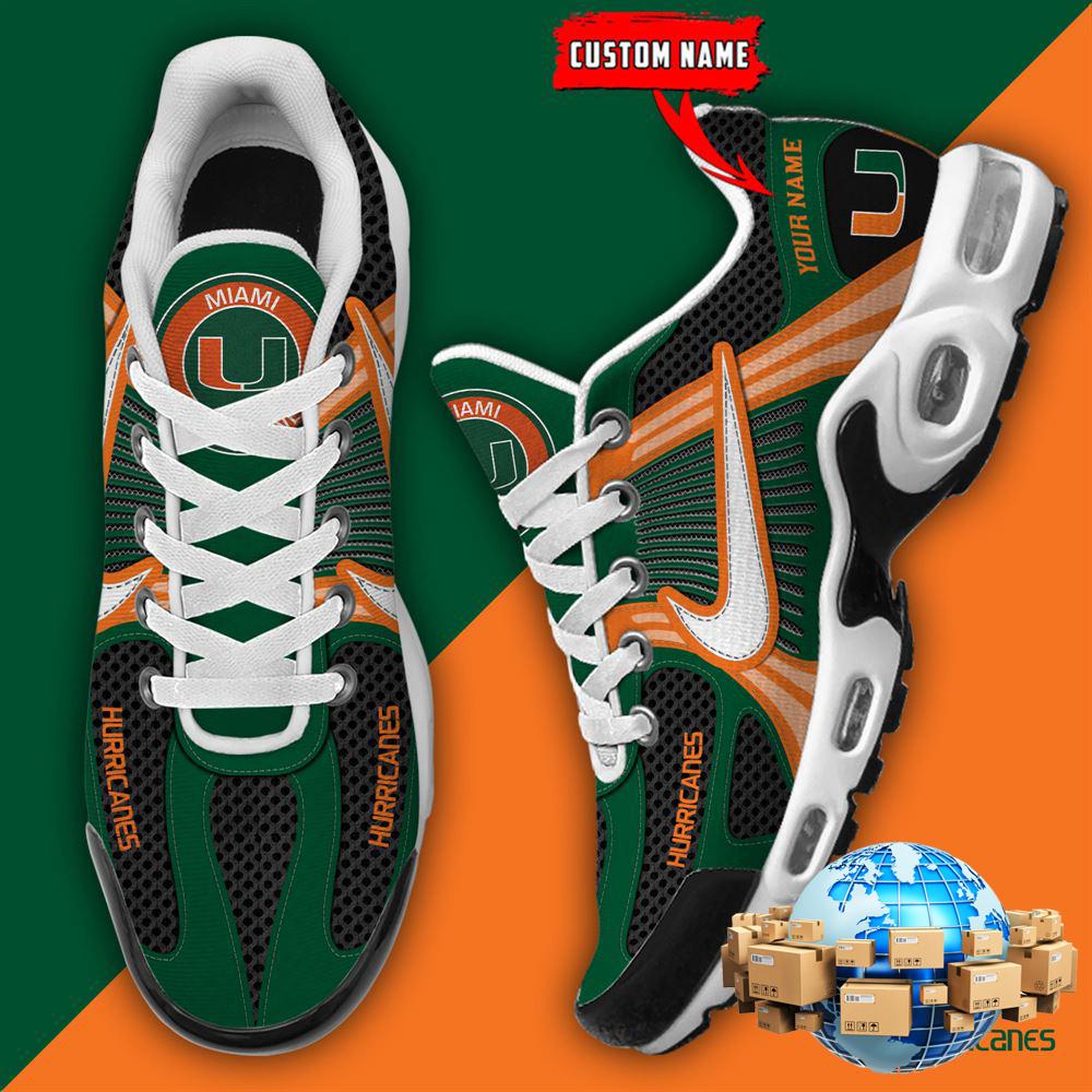 ZNCAA Miami HurricanesFootball Team Sport Custom Max Plus Shoes