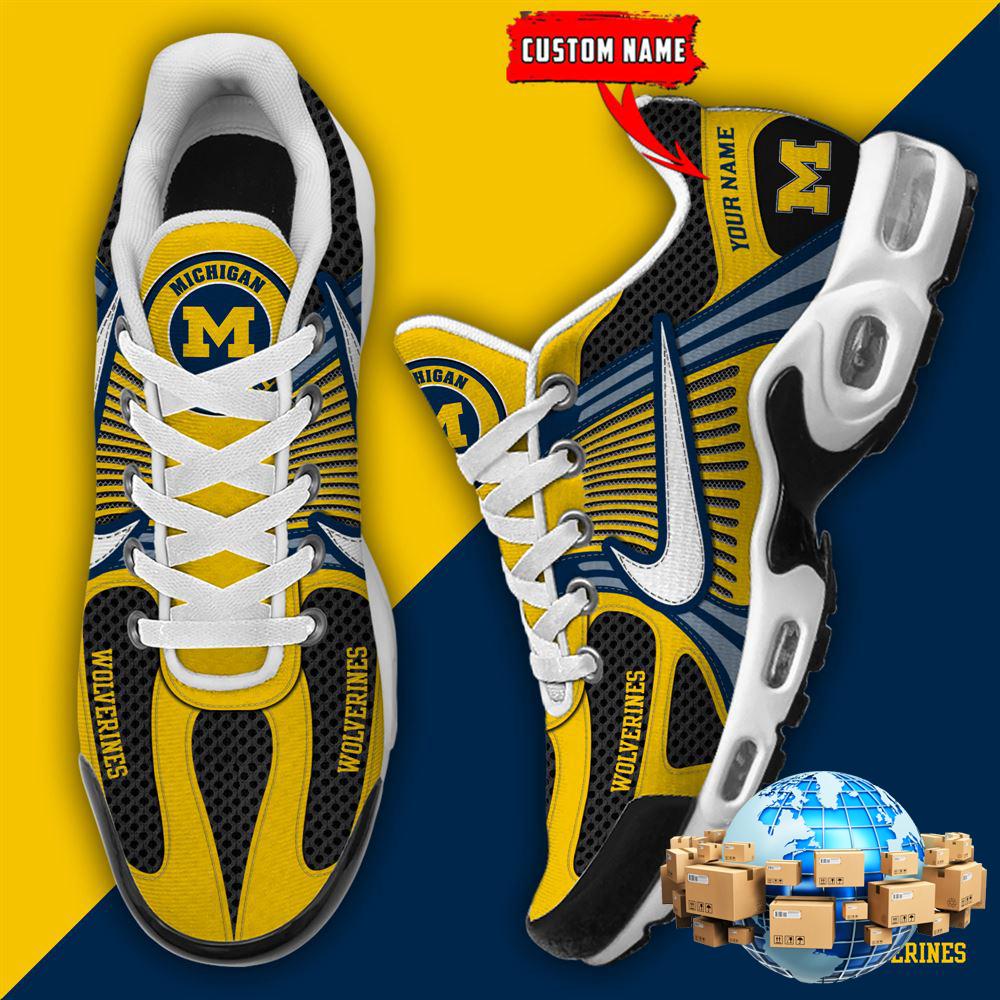 ZNCAA Michigan WolverinesFootball Team Sport Custom Max Plus Shoes