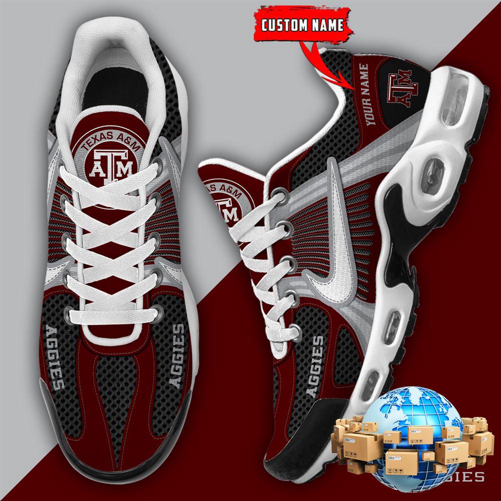 ZNCAA Texas A&ampM AggiesFootball Team Sport Custom Max Plus Shoes