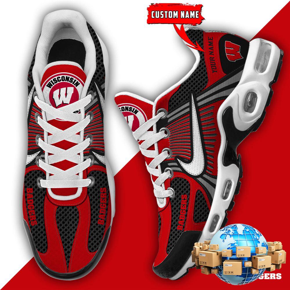 ZNCAA Wisconsin BadgersFootball Team Sport Custom Max Plus Shoes